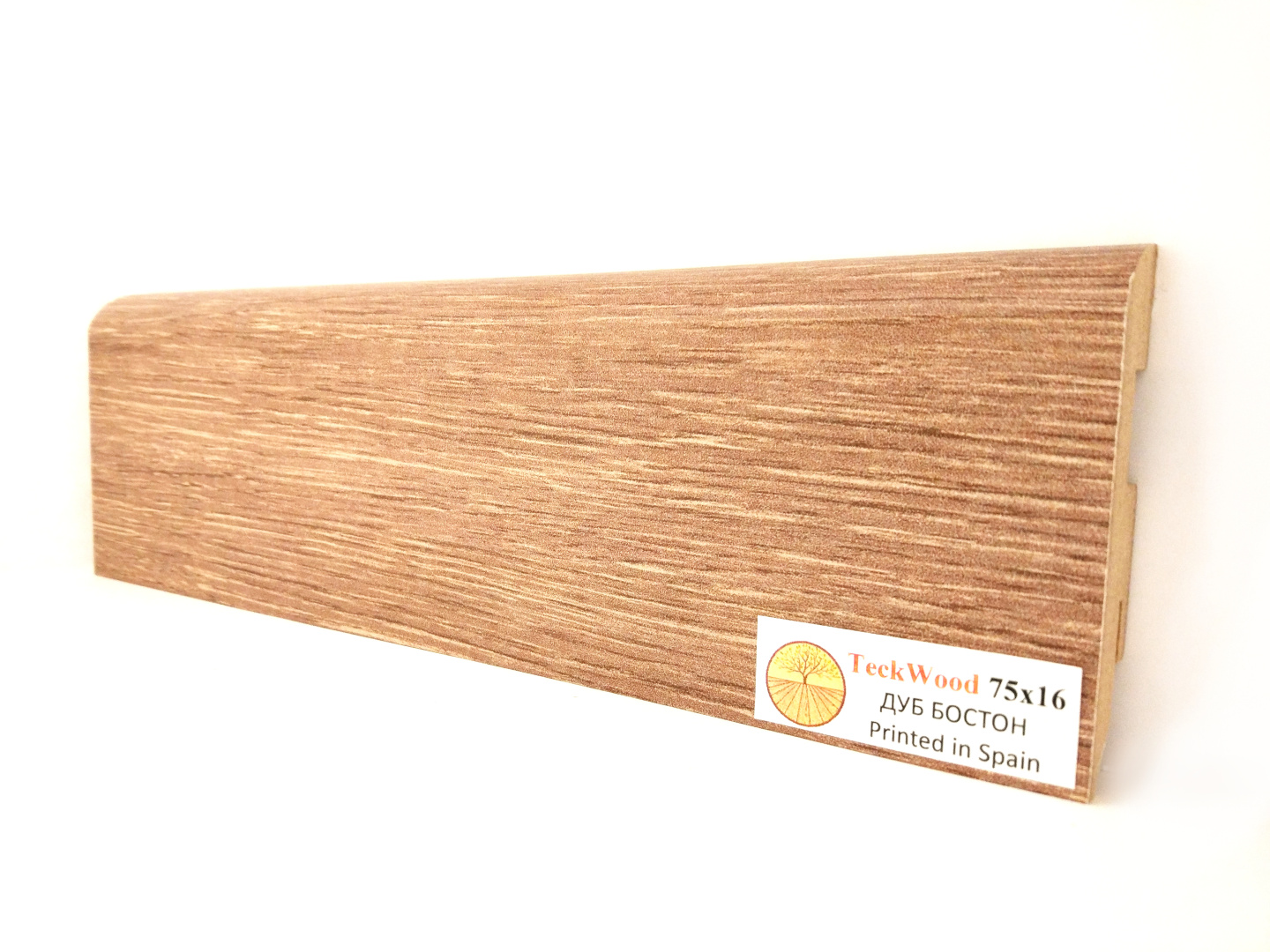 Плинтус МДФ ламинированный TeckWood Дуб Бостон 2150×75×16